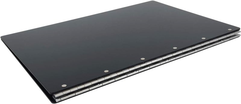 Ruby Paulina 11x17 Binder, Acrylic Fixed 3-Post Vertical Document Organizer. Elegant Black Portfolio Binder for Artwork Storage, Display Tattoo Book, Business Presentations, and Tabloid Portrait Organization - Image 1